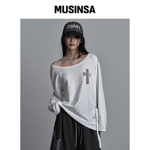 AS YOU ARE RHOS 斜挎包披肩T恤 WHITE MUSINSA韩国官网直邮进口