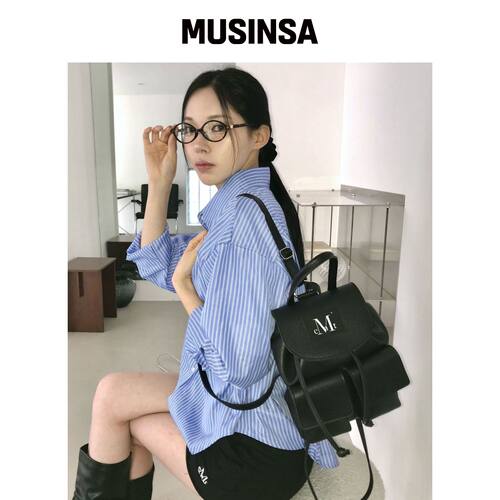 MUCENT AREN 迷你双口袋皮革背包 男女通用 MUSI韩国官网直邮进口