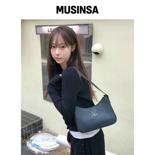 MUCENT TERIN 金属标志皮革hobo包男女通用 MUSI韩国官网直邮进口