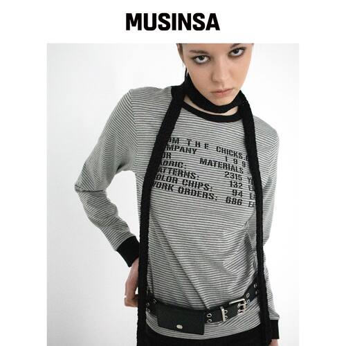 CHICKS 프롬条纹长袖T恤 MUSINSA韩国直邮官方正品