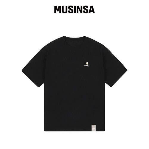 GRAVER [UNISEX-24]小花板短袖T恤_黑色 MUSINSA韩国官网直邮进口