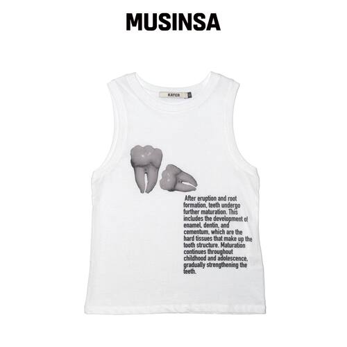 KATER Teeth Sleeveless Tee - WHITE韩国官网直邮进口MUSINSA