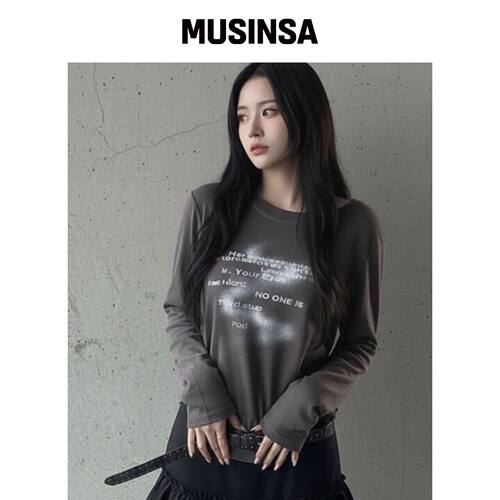 CHICKS MIST 长袖T恤 炭灰色 MUSINSA韩国官网直邮进口