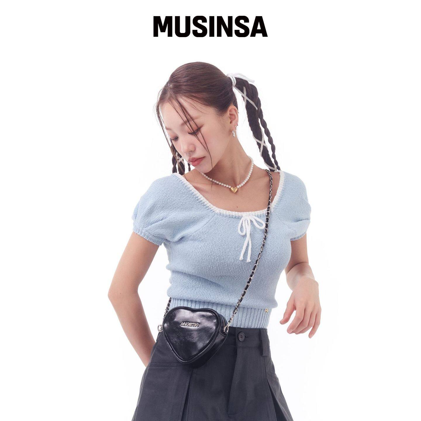 ANOETIC 心形链条迷你包_黑色 MUSINSA韩国直邮官方正品