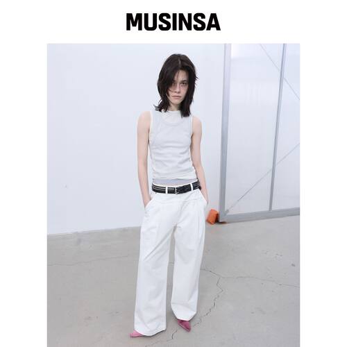 LCDC™ 双层无袖上衣（白色） MUSINSA韩国官网直邮进口