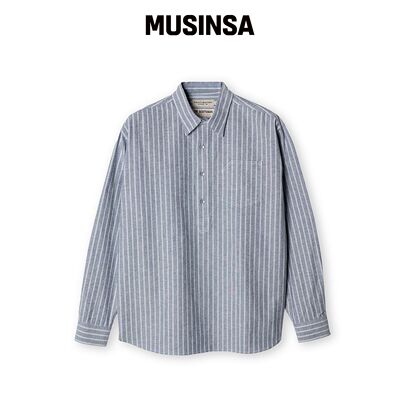 EDINBURGH CLUB PULLOVER OXFORD 条纹衬衫（蓝 韩国官网直邮进口