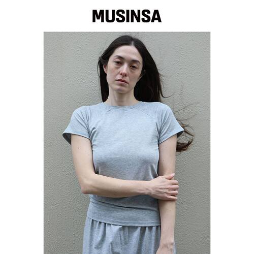 OPHEDEN 简约拉链T恤（混色灰） MUSINSA韩国官网直邮进口