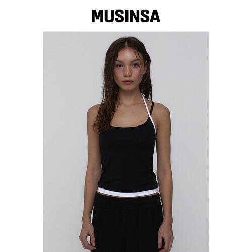 VISUS Layered Halter Top_黑色韩国官网直邮进口MUSINSA