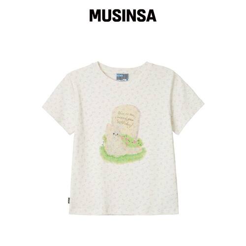 YOUTHBATH YB x Motka 花卉猫图案T恤_白色 MUSI韩国官网直邮进口