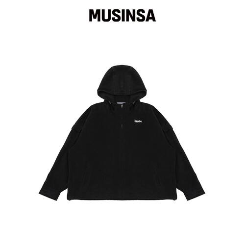 ARCANE FUNK 灯芯绒连帽夹克黑色韩国官网直邮进口MUSINSA