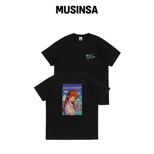 NET SOCIAL CLUB CITY POP GIRL TEE（黑色） MU韩国官网直邮进口
