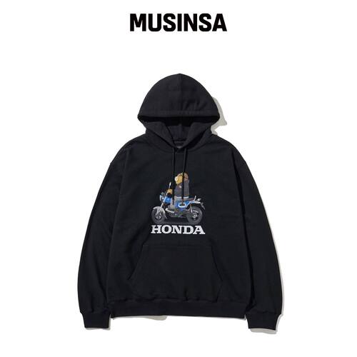 PHYPS MOTORCYCLE DAX 熊熊连帽卫衣 黑色 MUSIN韩国官网直邮进口