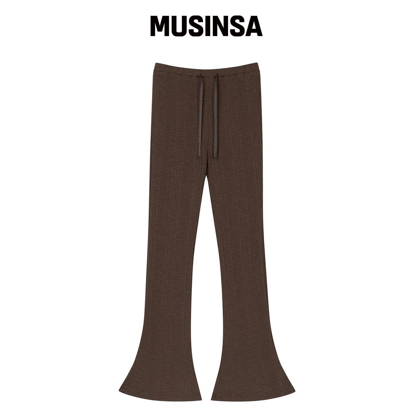 MIDNLOW 针织喇叭裤(棕色) MUSINSA韩国官网直邮进口