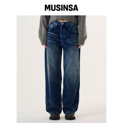 UNKNOWN PLANET 水洗灯芯绒牛仔裤 蓝色 MUSINSA韩国直邮官方正品