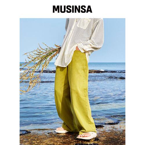 ORDER ARCHIVE 制服复古宽松牛仔裤子 - 蚕色 MU韩国官网直邮进口