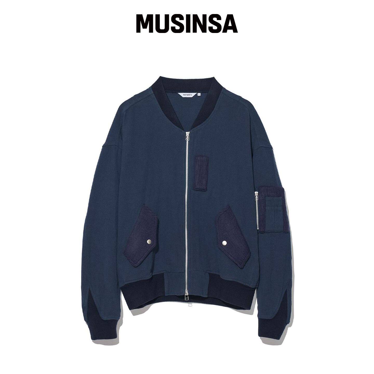 PARTIMENTO 亚麻针织面板 MA-1 深蓝色 MUSINSA韩国直邮官方正品