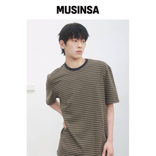 KIJUN MEN 柔软边框T恤 卡其色韩国官网直邮进口MUSINSA