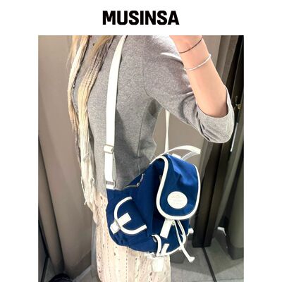 LOTSYOU 怀旧帆布背包 深蓝色 MUSINSA韩国官网直邮进口