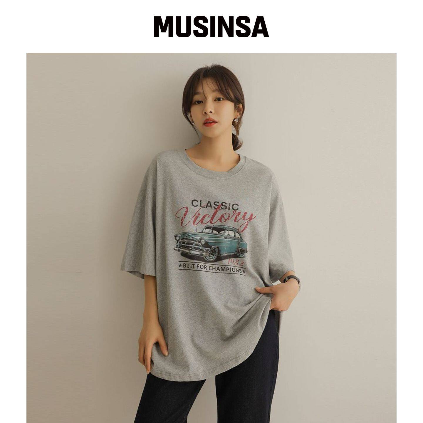 ELYSIA 弗登复古打印机OBU T恤韩国官网直邮进口MUSINSA