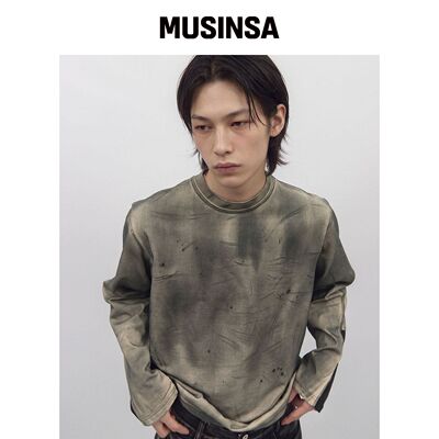 BLR 粗染撞色长袖上衣棕色 MUSINSA韩国官网直邮进口