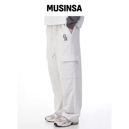 D.XO.H 堆叠LOGO工装宽松裤 背面橙色 MUSINSA韩国官网直邮进口