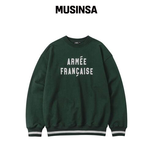 KANEITEI ARMEE FRANCAISE圆领卫衣（绿色） MUS韩国官网直邮进口