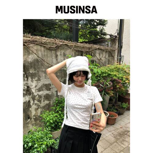 THEMUSEUMVISITOR 兔子印花心形T恤（白色） MUS韩国官网直邮进口