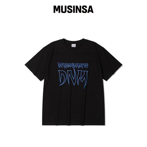 DE GRAND MATIN EDGE LOGO TEE_BLACK韩国官网直邮进口MUSINSA