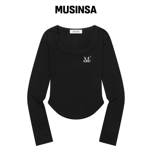 MUCENT 玛丽尔方领卷边长袖T恤 (6色) MUSINSA韩国直邮官方正品