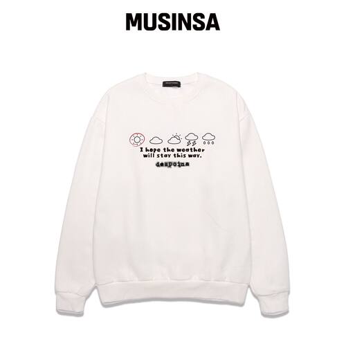 OUSE 天气表情运动衬衫 (DLS010) WHITE韩国官网直邮进口MUSINSA