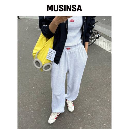 MENASOO Track Logo Waffle Jogger Pants_白色韩国官网直邮进口