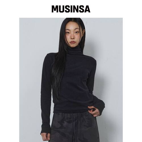CHICKS 高领桃色长袖黑色 MUSINSA韩国官网直邮进口