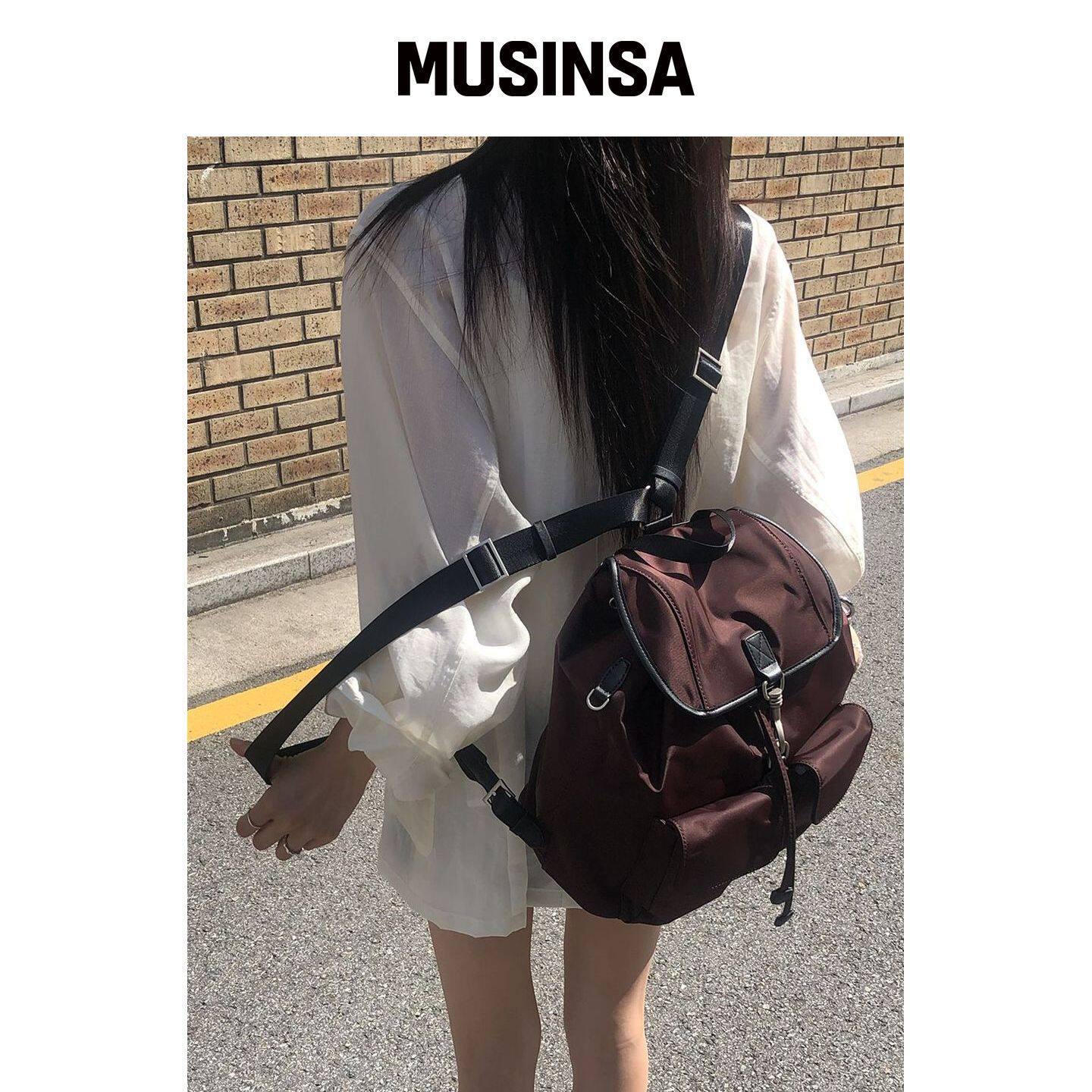 DENU [OUTLET] MIKO 复古锁扣背包 [BROWN] MUSI韩国官网直邮进口