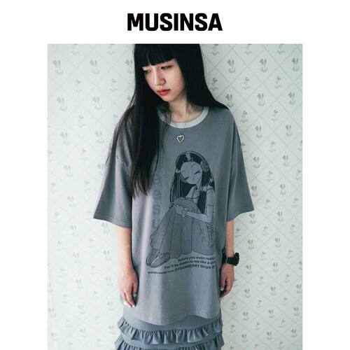 WONDERVISITOR HEESU 宽松T恤 [灰色] MUSINSA韩国官网直邮进口