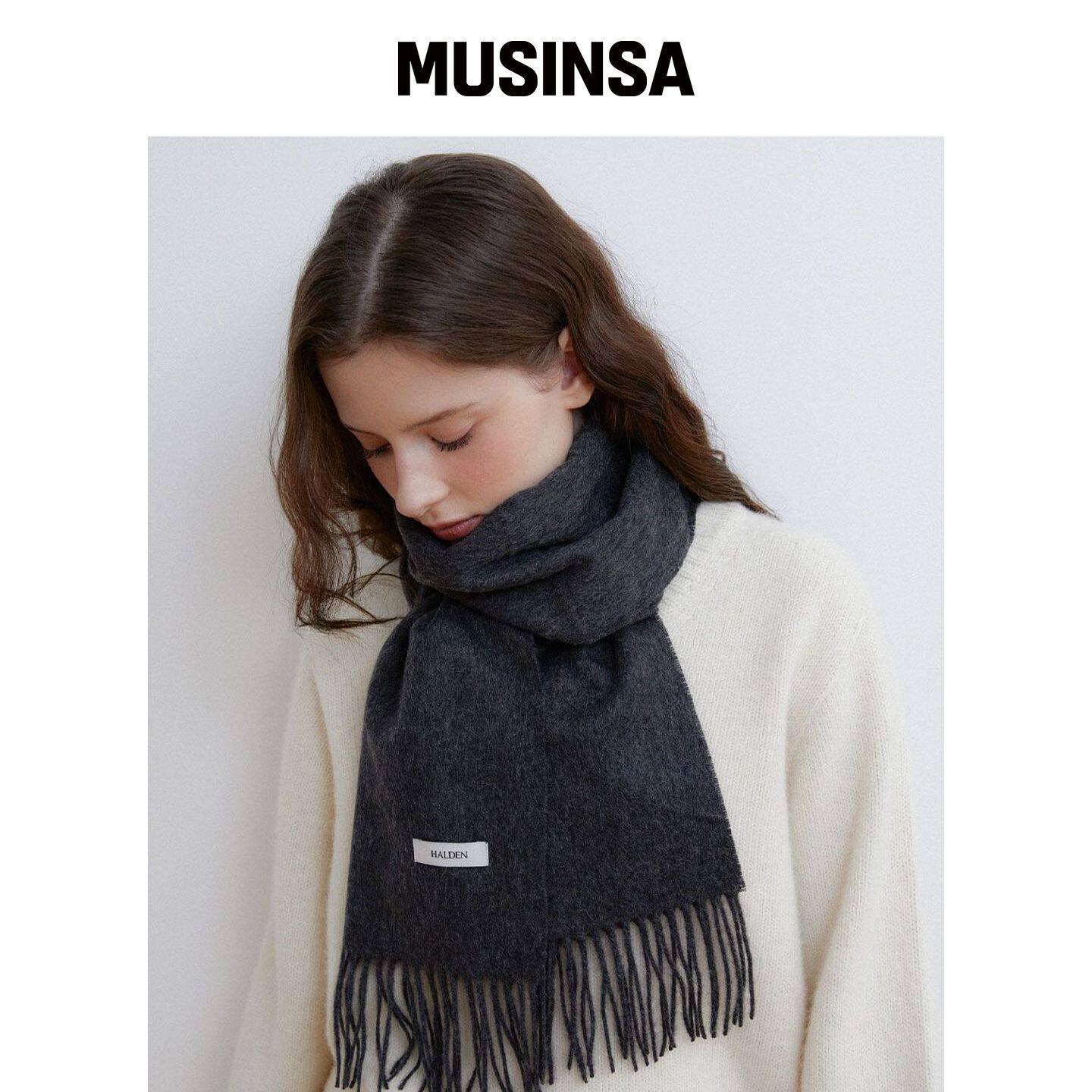 HALDEN ESSENTIAL CASHMERE 100 围巾 (M044_cha韩国官网直邮进口