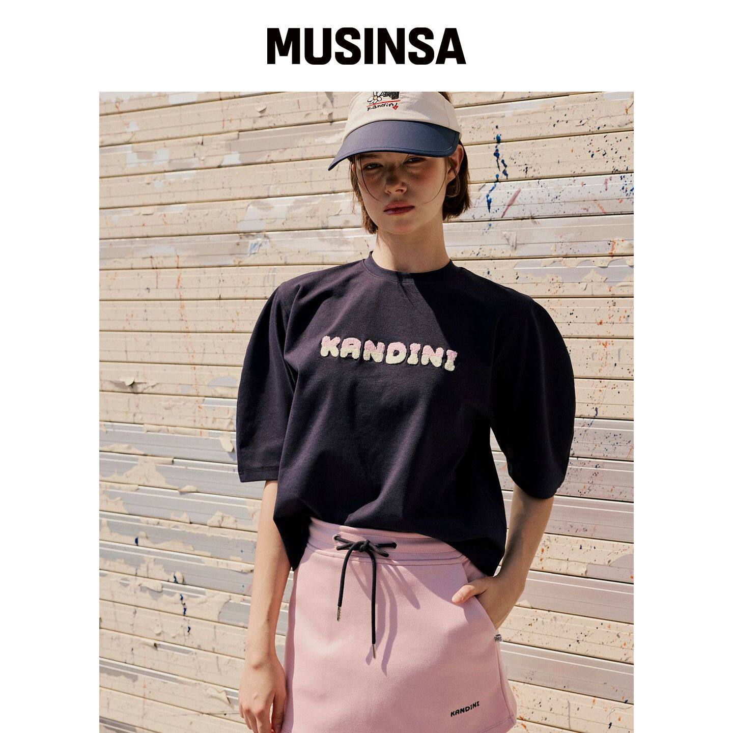 KANDINI 粉色系带迷你裙子 MUSINSA韩国官网直邮进口