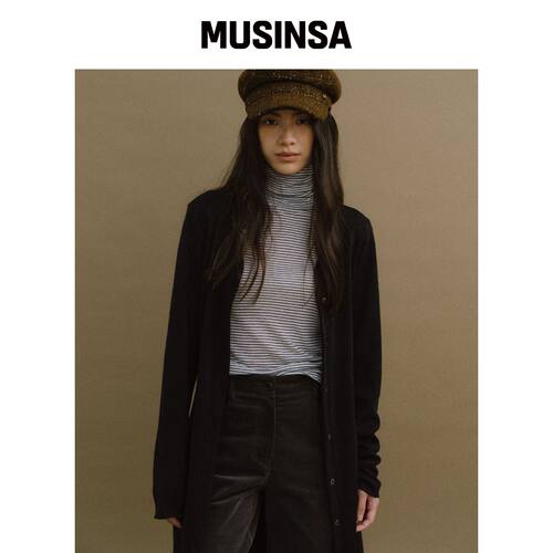 HOWUS FOND 开衫连衣裙（黑色） MUSINSA韩国官网直邮进口
