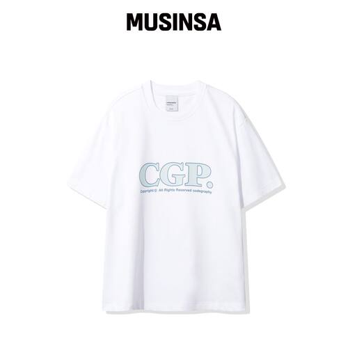CGP (女款) 简约方形短袖T恤_白色 MUSINSA韩国官网直邮进口
