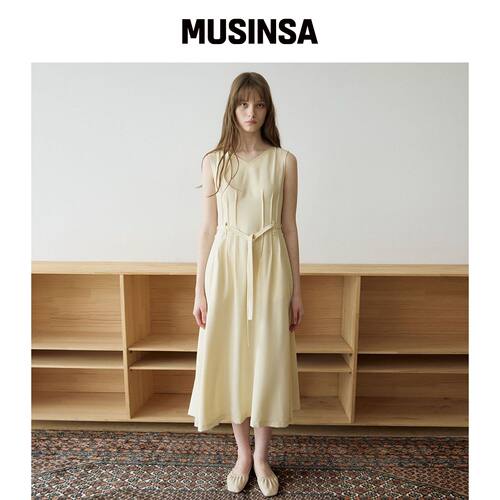 PUBLICKA X NOMAD TUCK DRESS 柠檬黄韩国官网直邮进口MUSINSA
