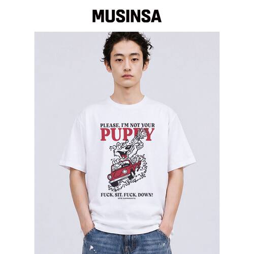 QT8 GARMENTS LB Bad Puppy 水洗T恤（象牙色） 韩国官网直邮进口
