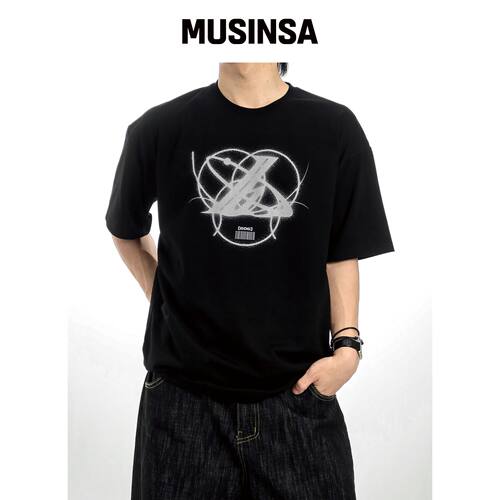 JUSTHANG 背带裤 CLEAR LOGO 黑色短袖 MUSINSA韩国官网直邮进口