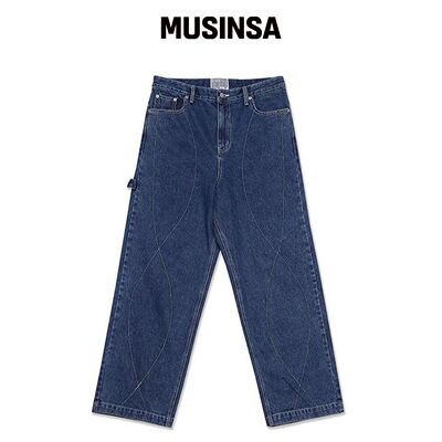 YOUTHBATH STITCH 宽松牛仔裤_BLUE MUSINSA韩国官网直邮进口
