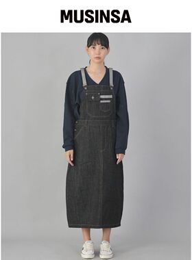 SAINTCREW 6PK 背带裤裙子 6PS-618 黑色牛仔韩国官网直邮进口