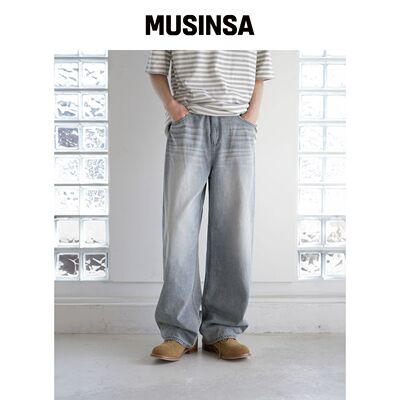 WAAR M260 宽松牛仔裤_浅蓝色韩国官网直邮进口MUSINSA