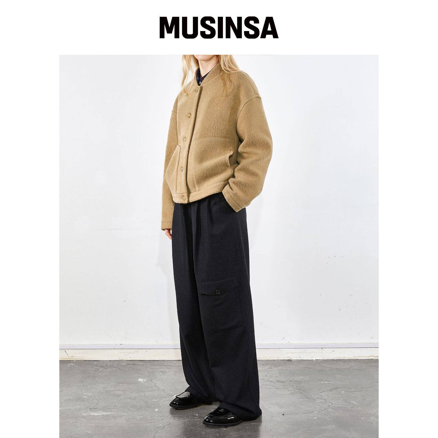 VOYONN 灵古羊毛飞行夹克 米色 0084 MUSINSA韩国官网直邮进口