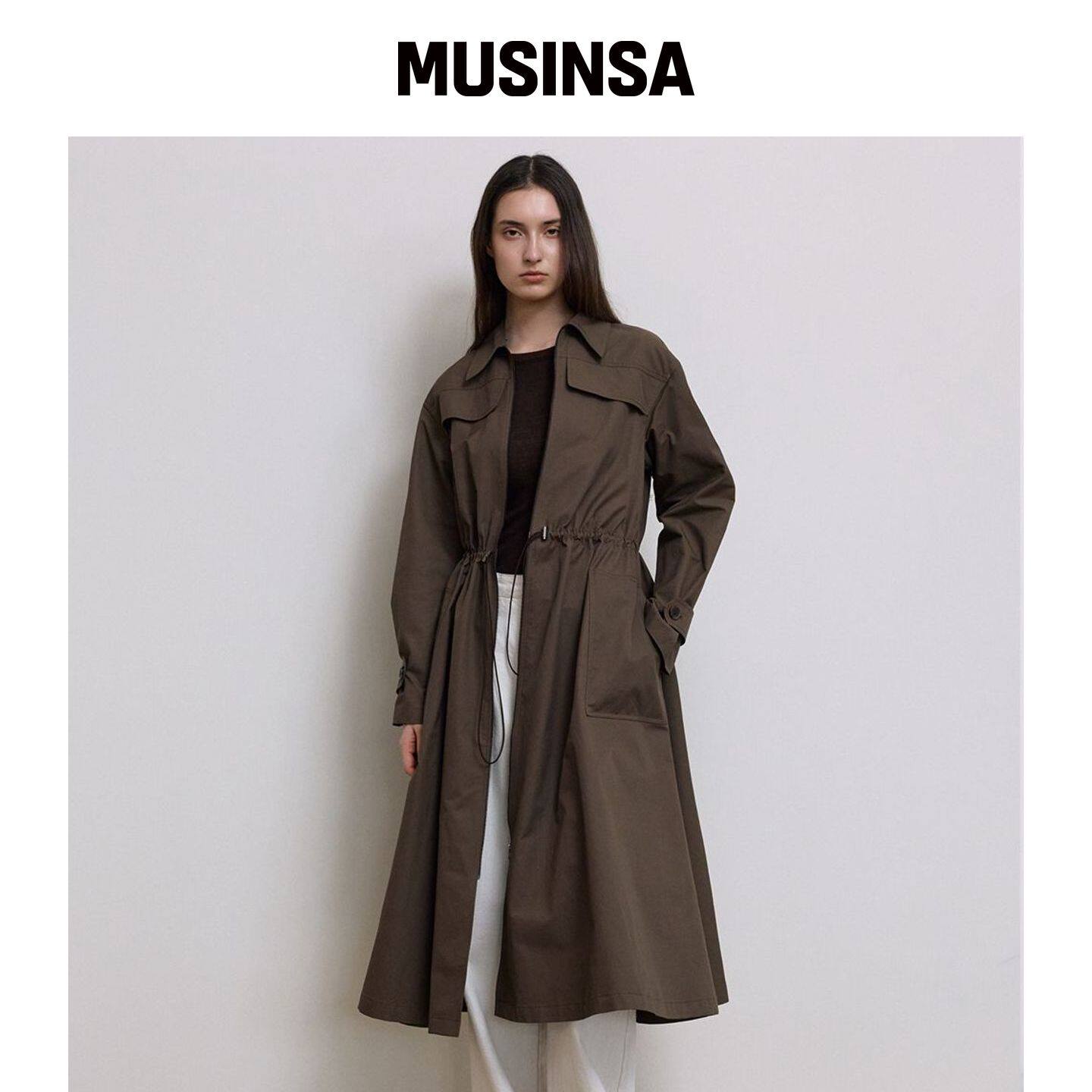 PUBLICKA X MORGAN 风衣连衣裙 棕色 MUSINSA韩国直邮官方正品