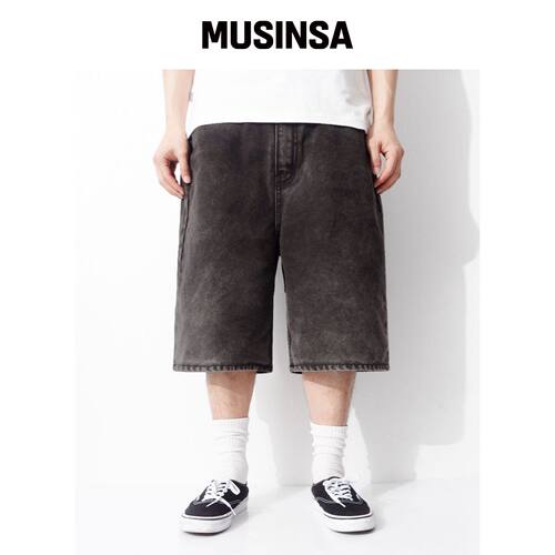 QT8 GARMENTS LB 牛津宽松伯穆达短裤（黑色） M韩国官网直邮进口