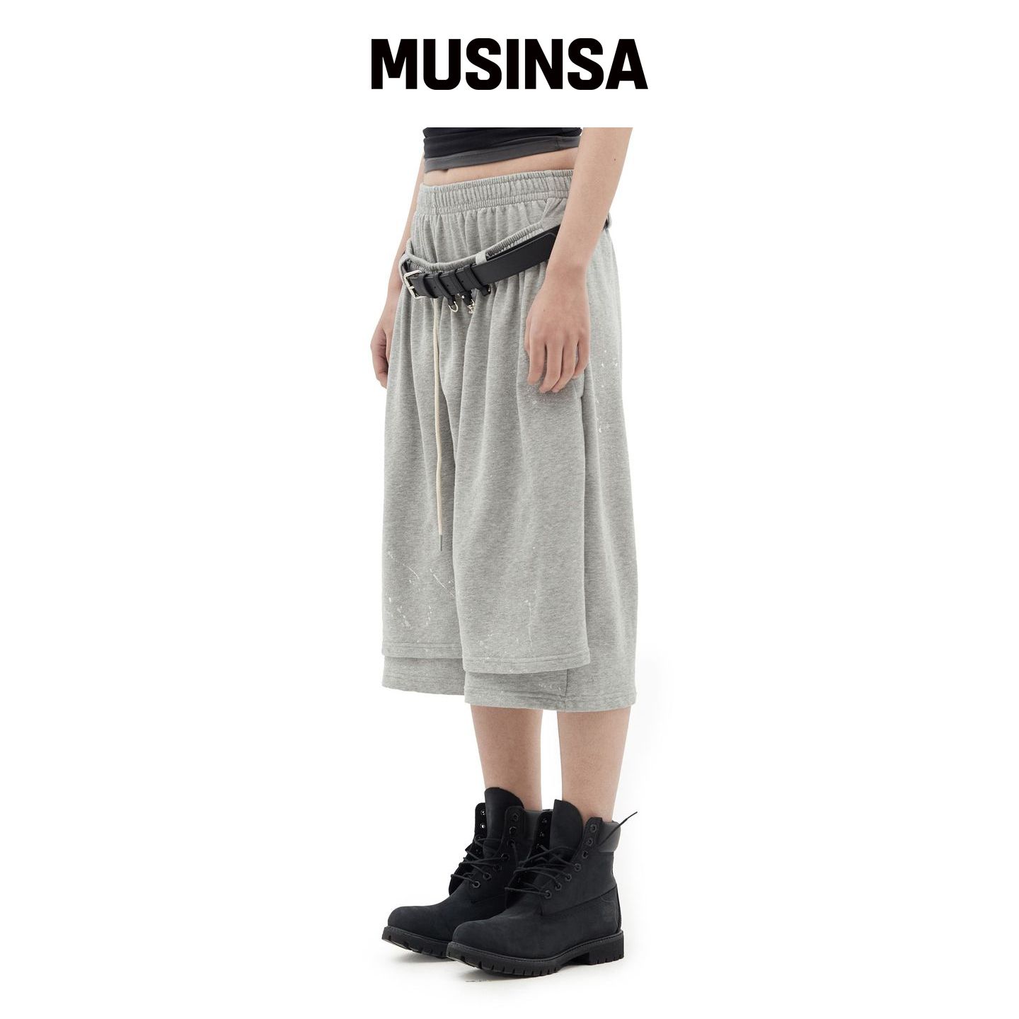 DEFGARMENTS 刷涂效果的伯穆达短裤 [MELANGE] M韩国官网直邮进口