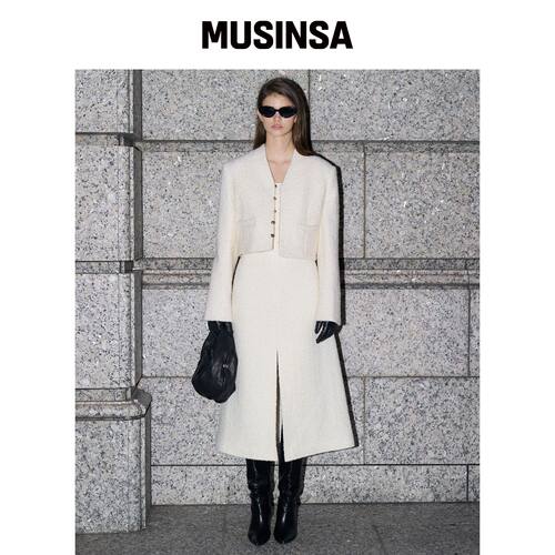 RENEJ BOBO Tweed Crop Jacket韩国官网直邮进口MUSINSA