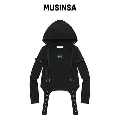 MUCENT 连帽卫衣T恤短款街头酷飒垫肩MUSINSA韩国官网直邮进口